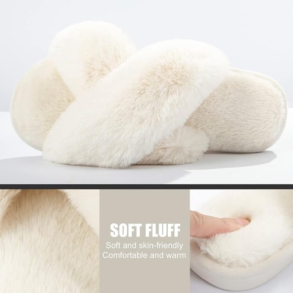 New Retail $62 Women's Fuzzy Slippers Size 9-10 - Picture 6 of 9